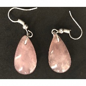 QUARTZ ROSE BOUCLE D'OREILLE