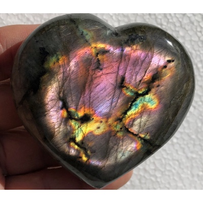 LABRADORITE VIOLETTE  COEUR 186 gr