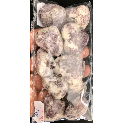 LÉPIDOLITE COEUR percé Lot de 12 Pièces