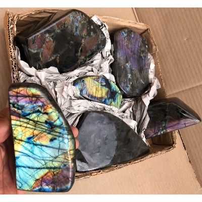 LABRADORITE Forme Libre Multicolore-Violet 6 Pièces