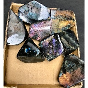 LABRADORITE Forme Libre Violet-Multicolore Lot de 8 Pièces