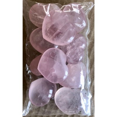QUARTZ ROSE COEUR lot de 10 pièces