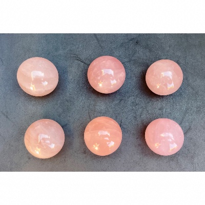 QUARTZ ROSE BOULE Lot de 6 pièces