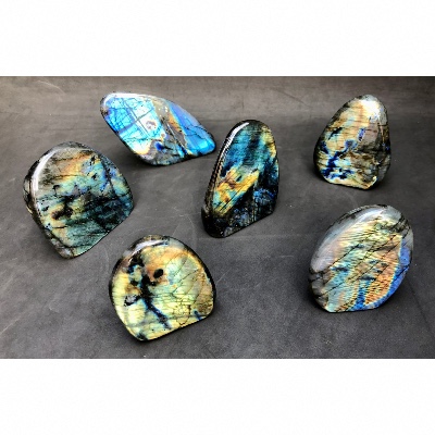 LABRADORITE FORME LIBRE Entièrement POLIE Lot de 2,37 pièces