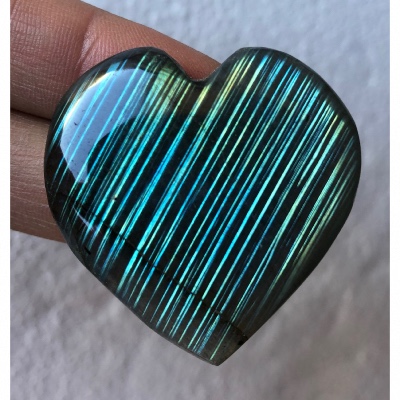 LABRADORITE BLEU-VERT COEUR 