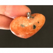 CALCITE ORANGE COEUR PENDENTIF 18,5 gr