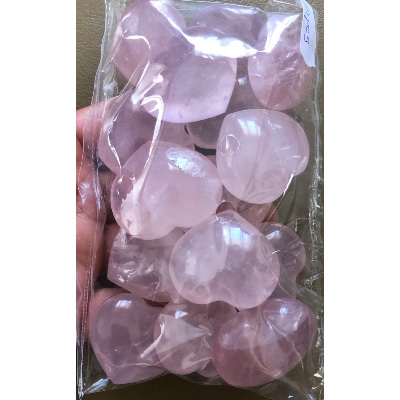 QUARTZ ROSE COEUR lot de 15 pièces