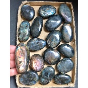 LABRADORITE multicolore GALET Lot de 17 pièces
