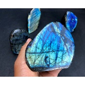 LABRADORITE bleue FORME LIBRE polie Lot de 4 pièces