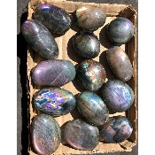 LABRADORITE multicolore-violet GALET Lot de 14 pièces
