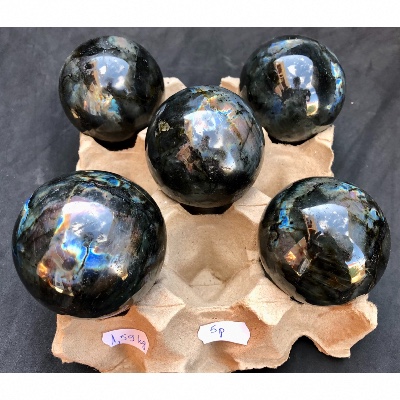 LABRADORITE SPHÈRE Lot de 5 pièces