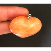 CALCITE ORANGE COEUR PENDENTIF 22,5 gr