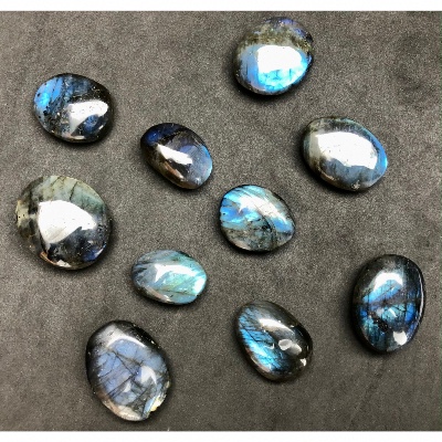 LABRADORITE bleue GALET Lot de 10 pièces