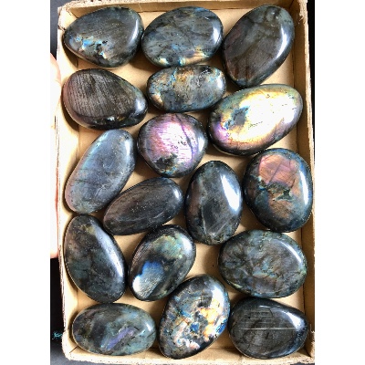LABRADORITE multicolore GALET Lot de 17 pièces