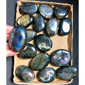 LABRADORITE multicolore GALET Lot de 16 pièces