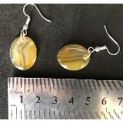 QUARTZ HÉMATOÏDE JAUNE BOUCLE D'OREILLE