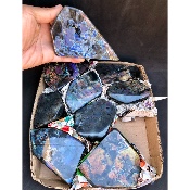 LABRADORITE MULTICOLORE Entièrement POLIE Lot de 4,15 Kg