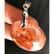 QUARTZ HÉMATOÏDE ROUGE  PENDENTIF