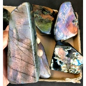 LABRADORITE MULTICOLORE  POLIE Lot de 8 pièces