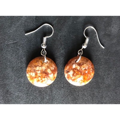 AGATE  FLEUR BOUCLE D'OREILLE