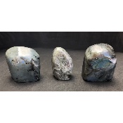 LABRADORITE Entièrement POLIE Lot de 3 Pièces
