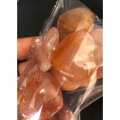 QUARTZ HÉMATOÏDE ORANGE COEUR PERCÉ Lot de 12 Pièces