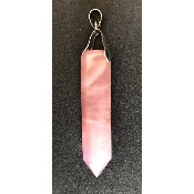 QUARTZ ROSE PRISME PENDENTIF