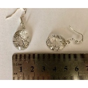 QUARTZ à INCLUSION TOURMALINE BOUCLE D'OREILLE