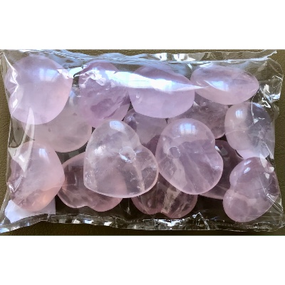 QUARTZ ROSE COEUR lot de 15 pièces