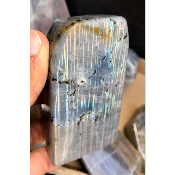 LABRADORITE dorée-violette Entièrement POLIE Lot de 7 pièces