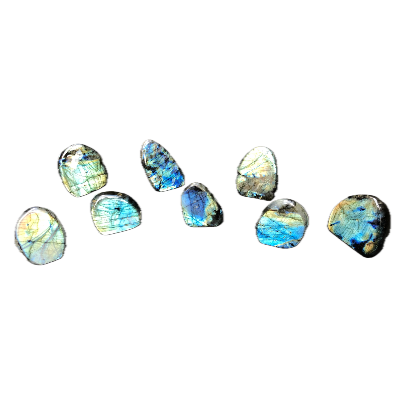 LABRADORITE Entièrement POLIE Lot de 8 Pièces