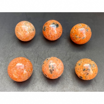 CALCITE ORANGE BOULE Lot de 6 Pièces