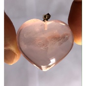 QUARTZ ROSE  COEUR PENDENTIF