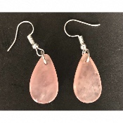 QUARTZ ROSE BOUCLE D'OREILLE