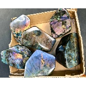 LABRADORITE MULTICOLORE  POLIE Lot de 5 pièces