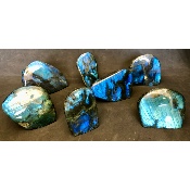 LABRADORITE bleue FORME LIBRE polie Lot de 7 pièces 