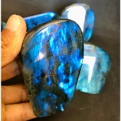 LABRADORITE bleue FORME LIBRE polie Lot de 7 pièces 