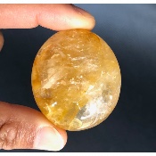 QUARTZ HÉMATOÏDE JAUNE  GALET 69 gr