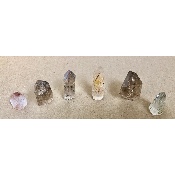 QUARTZ CRISTAL à inclusions PRISME  Lot de 6 pièces