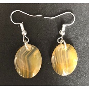 QUARTZ HÉMATOÏDE JAUNE BOUCLE D'OREILLE