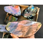 LABRADORITE MULTICOLORE  POLIE Lot de 8 pièces