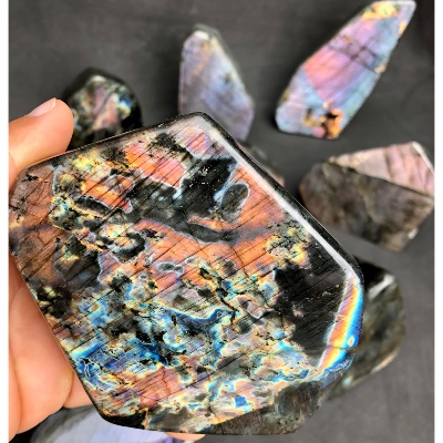 LABRADORITE Forme libre Multicolore-violet 10 pièces
