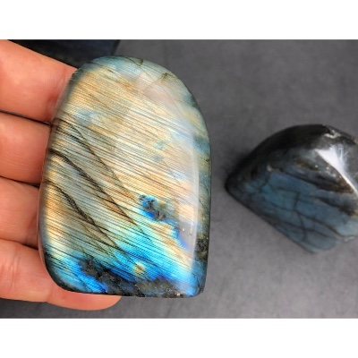 LABRADORITE Entièrement POLIE Lot de 4 Pièces