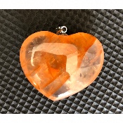 QUARTZ HÉMATOÏDE ROUGE COEUR PENDENTIF