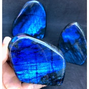 LABRADORITE bleue FORME LIBRE polie Lot de 4 pièces 