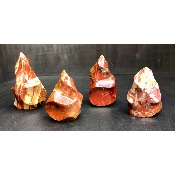 BOIS FOSSILE FLAMME Lot de 4 pièces
