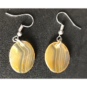 QUARTZ HÉMATOÏDE JAUNE BOUCLE D'OREILLE