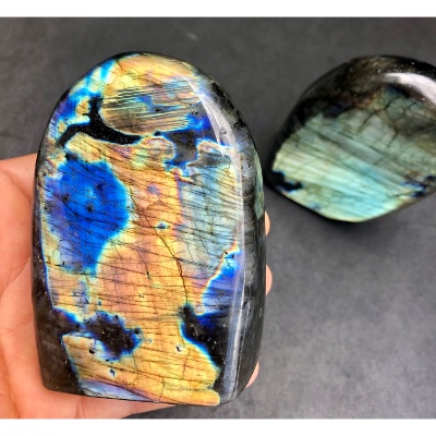 LABRADORITE Entièrement POLIE Lot de 4 Pièces