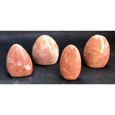 PIERRE DE LUNE ORANGE FORME LIBRE Lot de 4 pièces