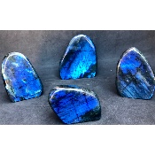 LABRADORITE bleue FORME LIBRE polie Lot de 4 pièces 